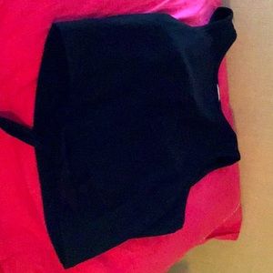 Shein youth 11-12 black tied cropped tank top.